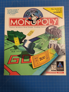 Monopoly CD-ROM Windows 95 98 Hasbro Interactive Parker Brothers Game Vintage PC